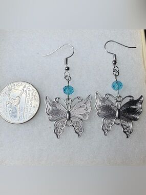 ✨Handmade✨ Silver Butterfly Earrings - Hypoallergenic